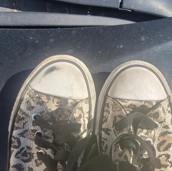 Leopard converse shoes sz 2 - Picture 8 of 11